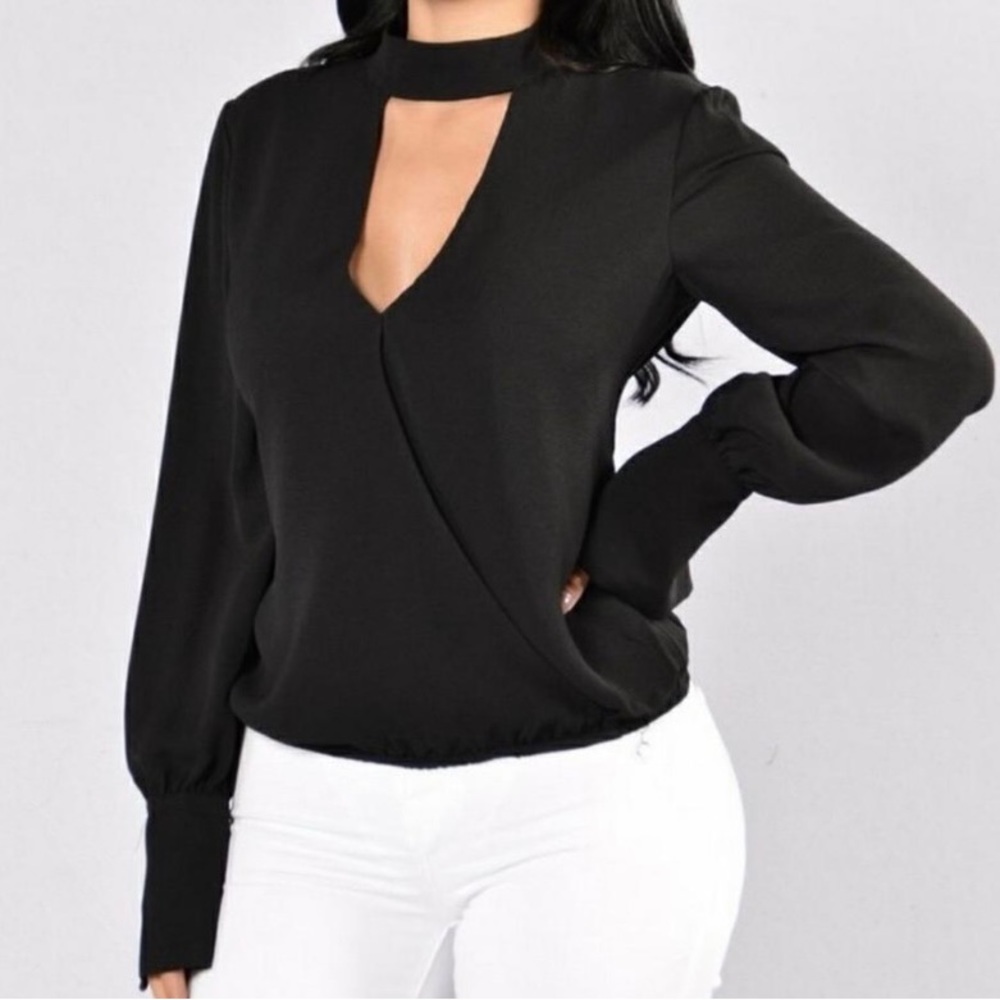 Long Sleeve Open Back Top